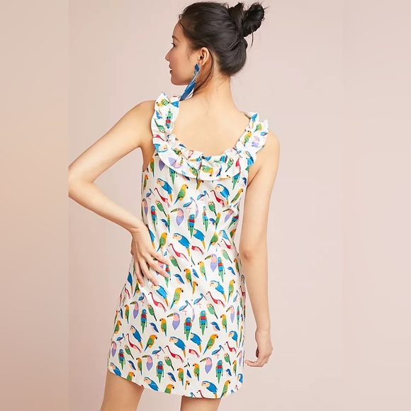ANTHROPOLOGIE / LARKE Parrot Shift Dress - Sz XS - Picture 2 of 12